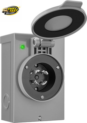 30 Amp Generator Power Inlet Box, NEMA L14-30P Generator Box for 4-Prong Cord,
