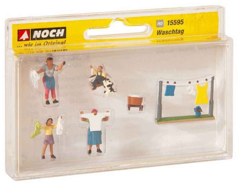 Noch 15595 Washday – Figure E Accessori In Scala H0 Per Diorami – Colore