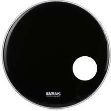 Evans EQ3 Black Bass Resonant Drumhead - 22" - With Port