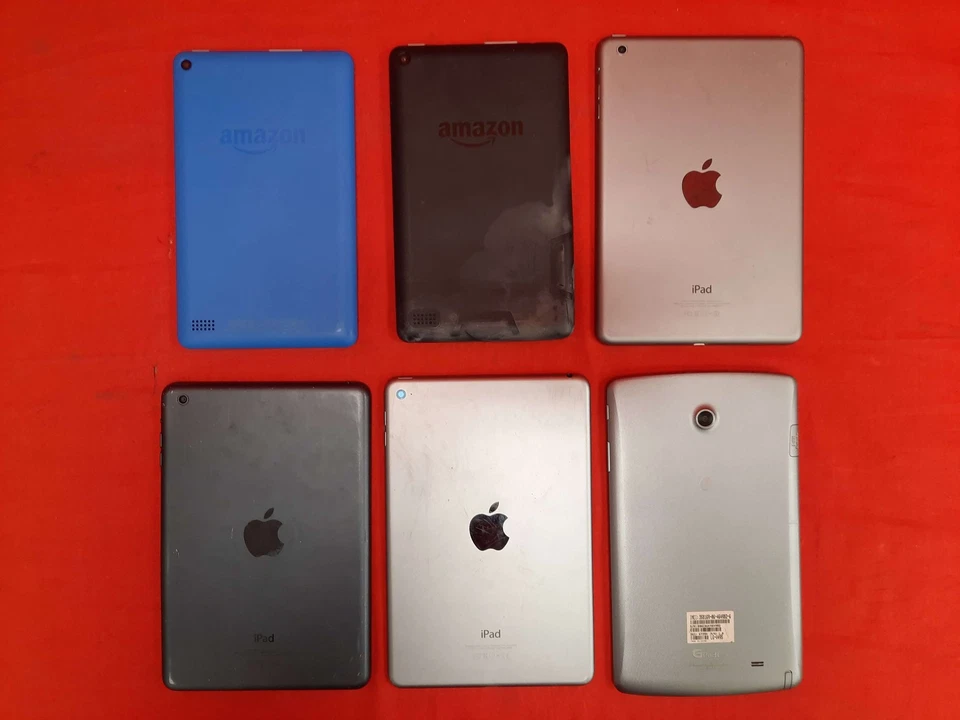 Lot Of 6 Broken Tablets LG Apple Amazon AT&T Silver 9239 - Image 2 of 3