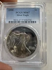 1990 Silver Eagle $1  Crazy Toning PCGS MS67 Gold Shield Label