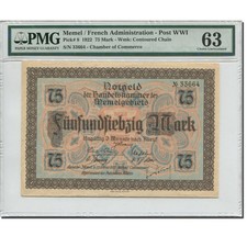 [#278946] Banknote, Memel, Memel, 75 Mark, moulin, 1922, 1922-02-22, KM:8, grade