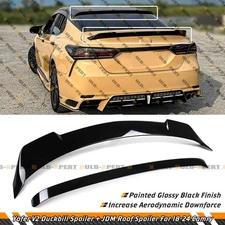 For 18-24 Toyota Camry LE XLE SE XSE Yofer V2 Trunk + JDM Rear Top Roof Spoiler