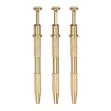 3Pcs 4-Claw Piercing Ball Grabber Stainless Steel Jeweler's Pick Up Tool, Gold