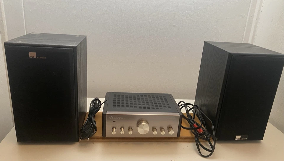 Renkforse Audio Power Amp. E-SA9 Schwarz 2x10 Watt (mit Subwoofer Einstellbar)