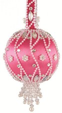 The Cracker Box Ornament Kit Moonlit Pearls Hot Pink w/crystal retired 12/22