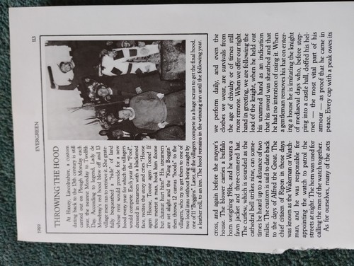 Sk13 Ephemera 1985 Bild werfen die Kapuze Haxey