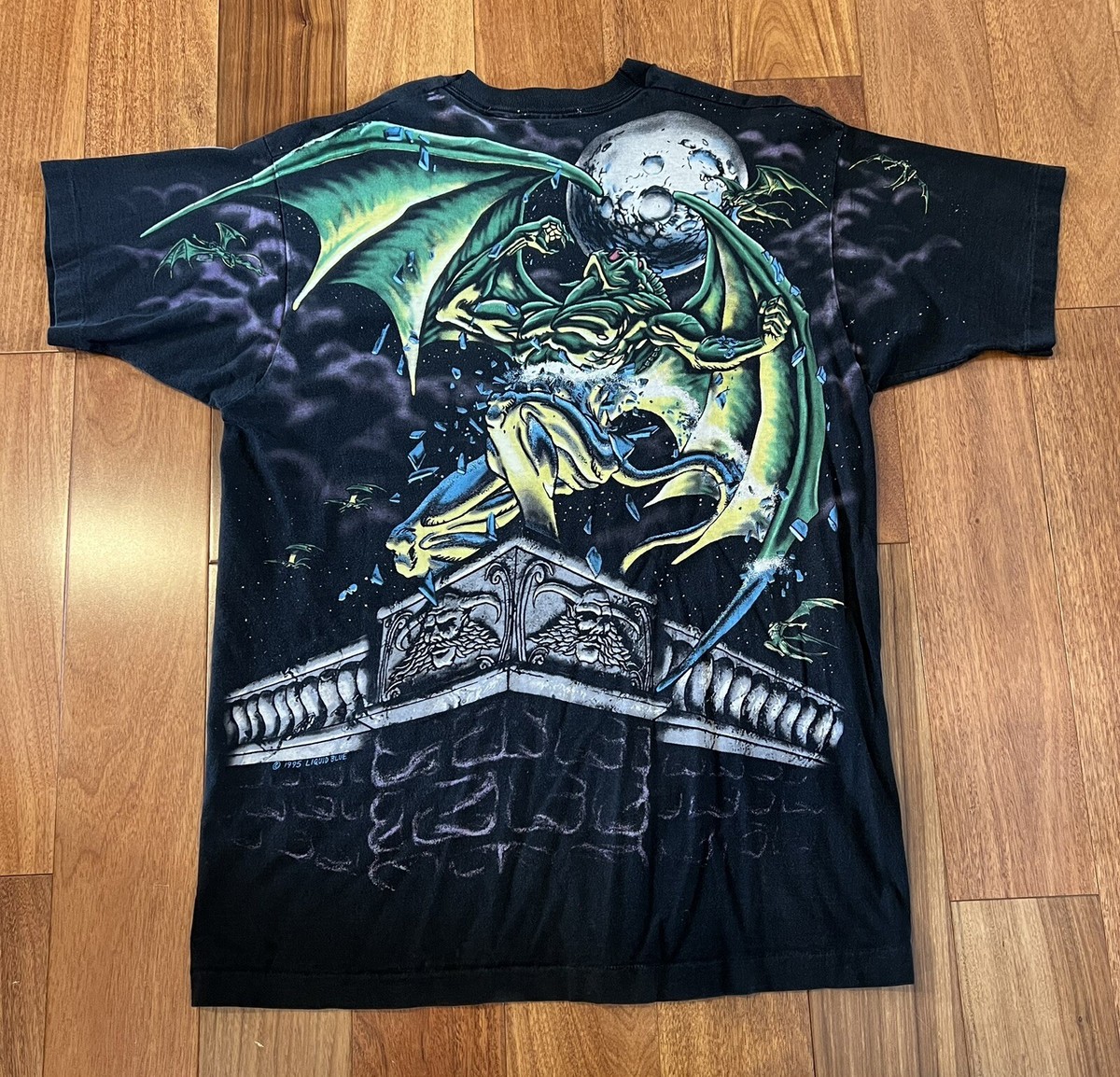 Vintage Liquid Blue 1995 Tee T-Shirt Gargoyle Size XL Single