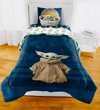 Star Wars Mandalorian Baby Yoda Reversible Twin/full Comforter Set Sham 72"X86"