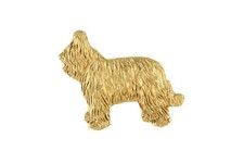 Briard, Berger de Brie II - Vergoldete Brosche, eleganter Hundeschmuck, einzigar