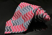 LAUREN Ralph Lauren Men's Silk Tie Regimental Stripe Red Blue Black White Tie