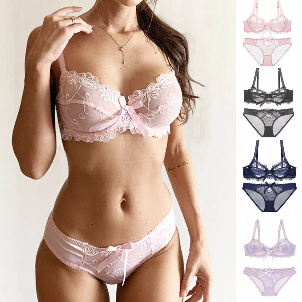 Bras For Women Sexy Lace Sheer Bralette Unlined Underwire Bra Underwear  Floral Lingerie Tops Brassiere A B C D