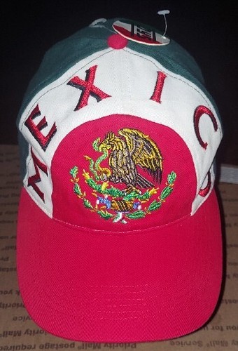 Vintage Mexico Swirl Big Print Logo Strapback Baseball Hat Cap NWT - Picture 10 of 10