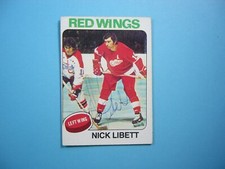 1975/76 TOPPS NHL HOCKEY CARD #13 NICK LIBETT VGEX PH AUTO AUTOGRAPH 75/76 TOPPS