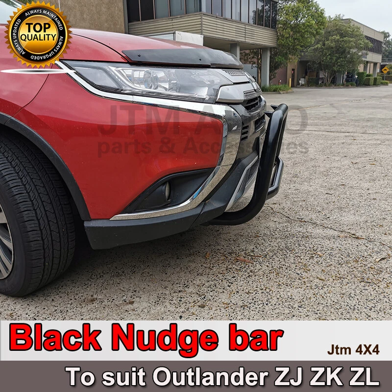 Black Steel Nudge Bar Grille Guard For Mitsubishi Outlander ZJ ZK 2013-2021 - image 3 of 3