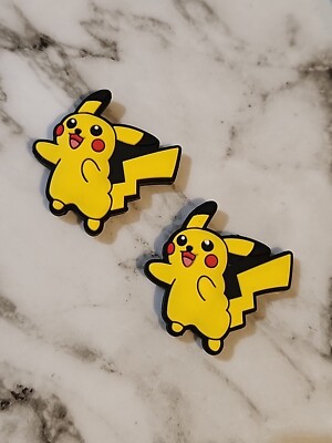 2Pcs Pikachu  Pokemon Silicone Focal Beads Beadable Pens DIY Crafting Supplies