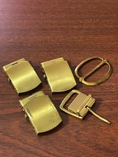 Vintage Solid Brass Belt Buckle for Web Woven Type Belt Military Buckle set 3 