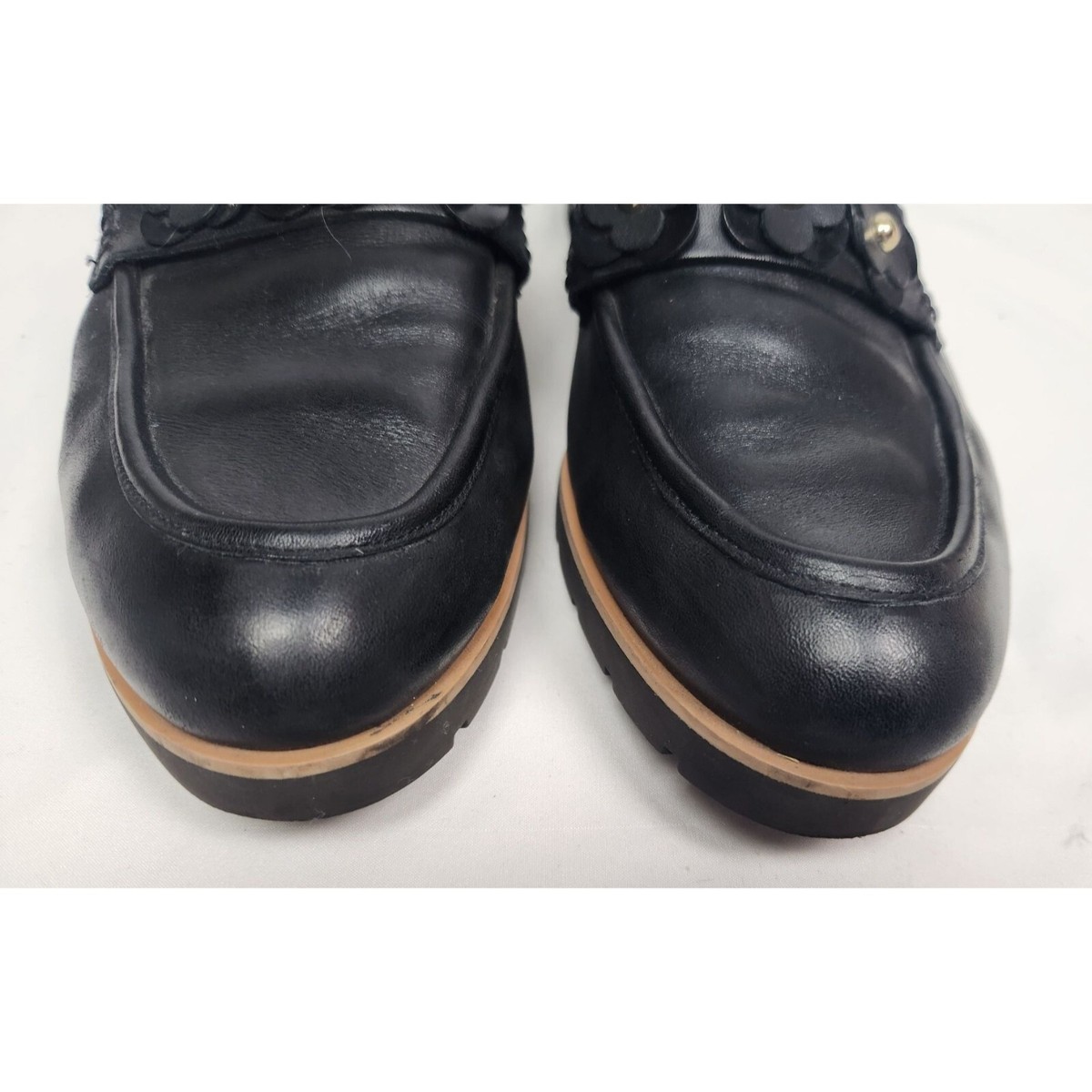 Kate Spade Women's 11 Black Leather Floral Detail Karisa - Main Image