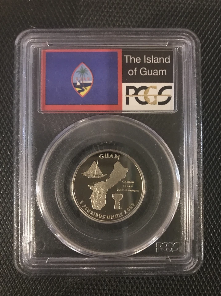2009-S Guam Quarter PCGS PR69DCAM FLAG LABEL p1 NEAR Perfect - Image 2 of 2