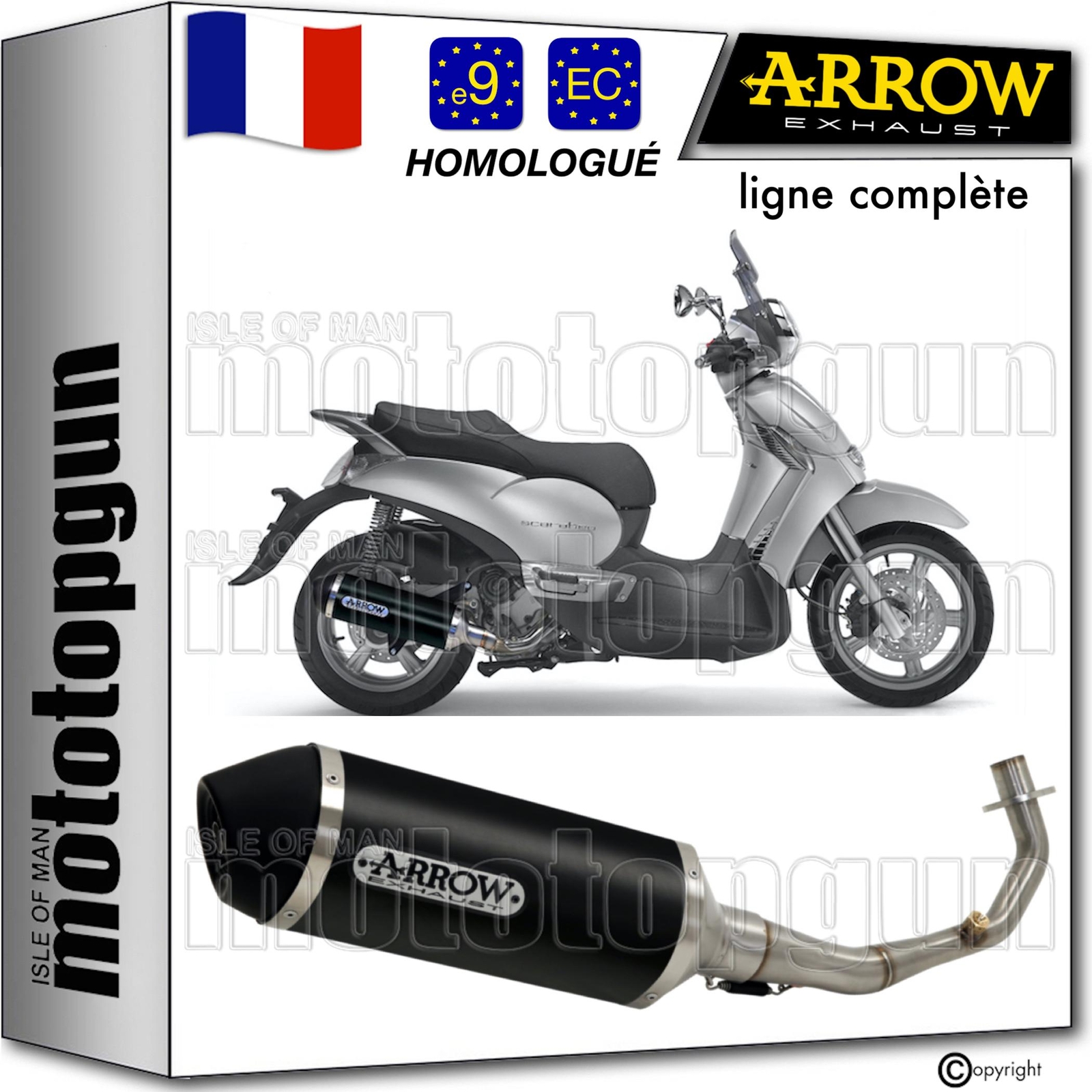 Ligne complete Urban Arrow pour Aprilia Scarabeo 500 2010 trajets urbains confort