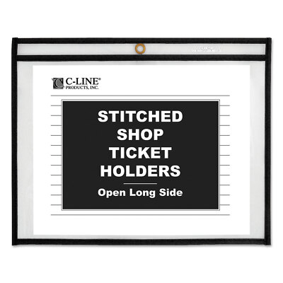 C-Line Shop Ticket Holders Stitched Both Sides Clear 75'' 12 x 9 25/BX 49912