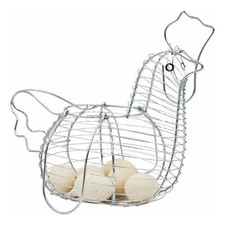 Chrome Plated Chicken Shaped Iron Wire Egg Storage Basket Rack Easily Accessible 15.44 per metre
