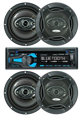 Dual XDM280BT Single-Din AM/FM/CD Receiver + 4x Audiotek K7 K65.4 6.5'' Speakers
