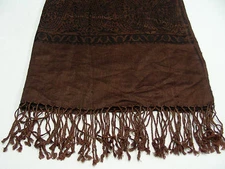 BROWN - PAISLEY - PASHMINA - 28 X 72 - SHAWL WRAP SCARF!