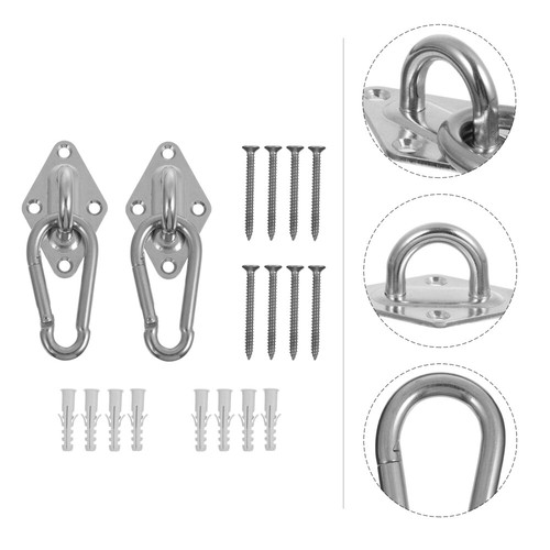 Noir)2 Pcs Mini Mousqueton Double Anneau Porte-clé à Inoxydable Durable Unisexe Empêche Les