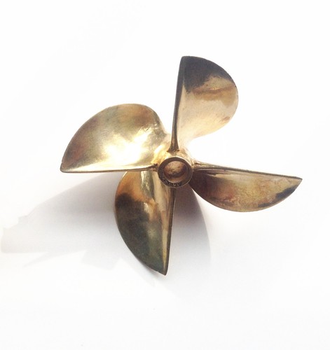 1 pair propeller 26cc brass prop 6717 1/4" shaft 4 blade 67mm For OD RC boat 836 - Picture 9 of 9