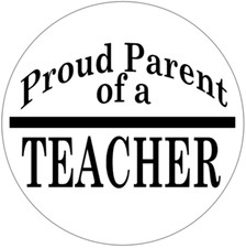 Proud Parent of a Teacher - 25 Pack Circle Stickers 3" x 3" - Education School
