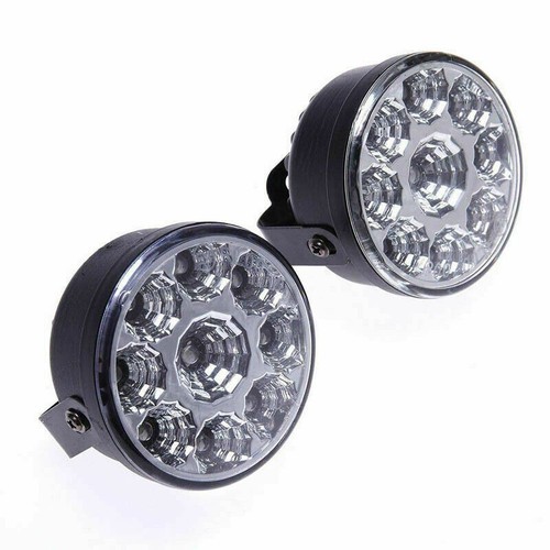 Bright LED Car Light 2pcs Round Daytime Running Light Fog Day Driving Lamp Parts - Picture 4 of 8