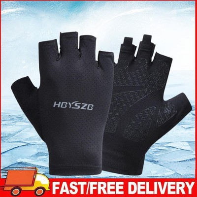 Half Finger Gloves Anti-Slip Sports Short Gloves Reflective for Outdoor Sports