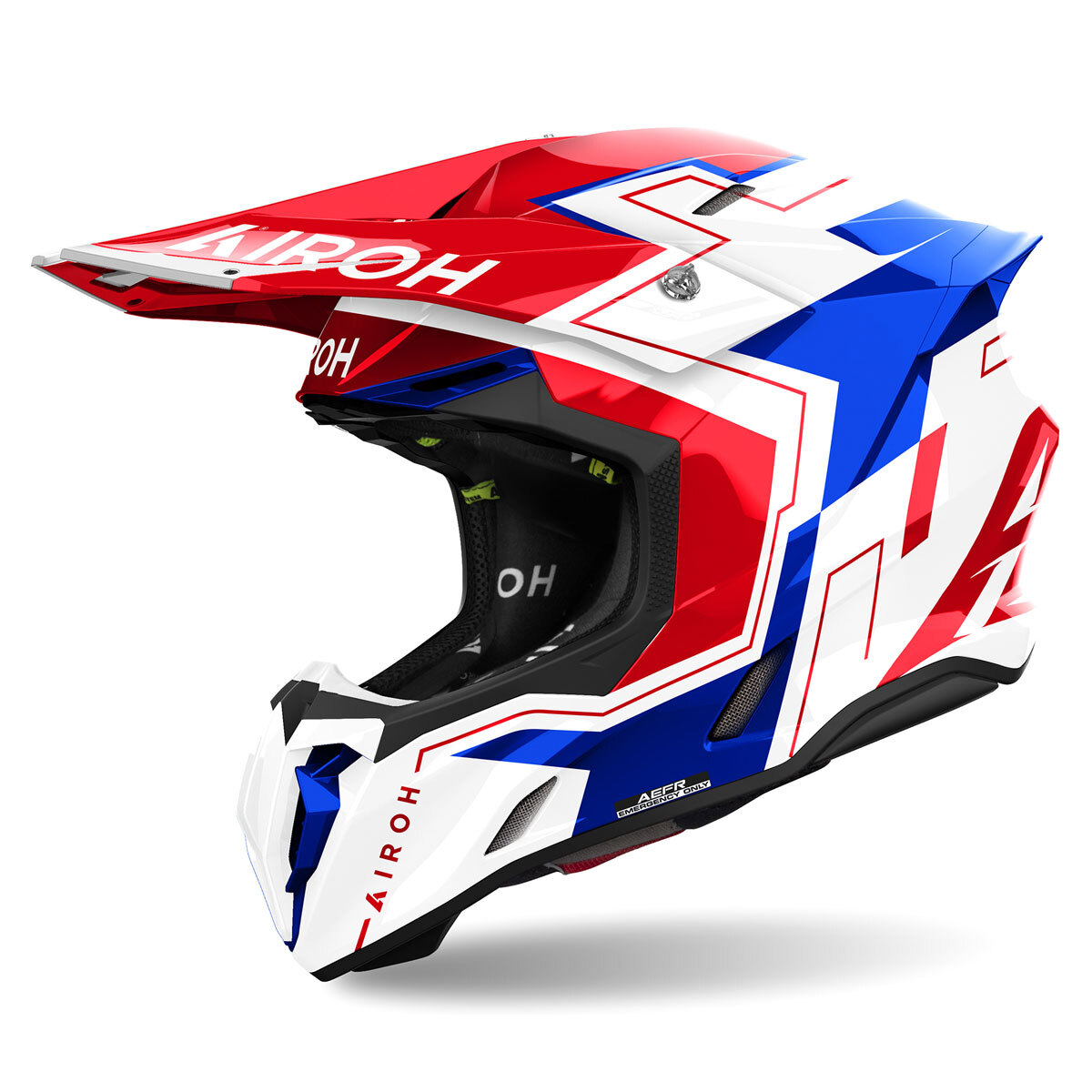 Motocross Helmet Airoh Twist Dizzy White Blue Red Glossy