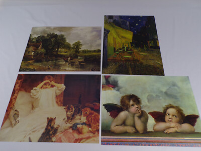 4 Masterpiece Collection Prints Van Gogh Raphael Elsley Constable 13.5x10 D25