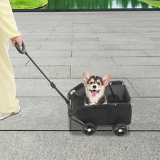 7.5kg/16.53 lbs Dog Stroller Folding Dog Cart Freestand Travelling Pet Stroller