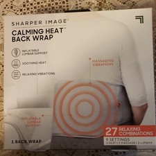 Sharper Image Massaging Calming Heat Back Wrap CWT41003 NEW