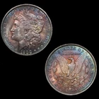 1900 O Morgan Silver Dollar Unbelievable & Rare Rainbow Album Toning High Grade