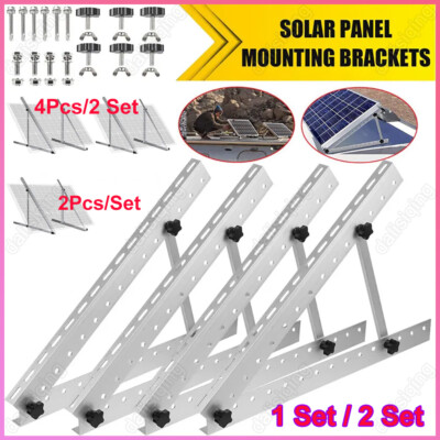 28'' Solar Panel RV Tilt Mount Brackets Ground Roof Flat Surface Adjustable Frame