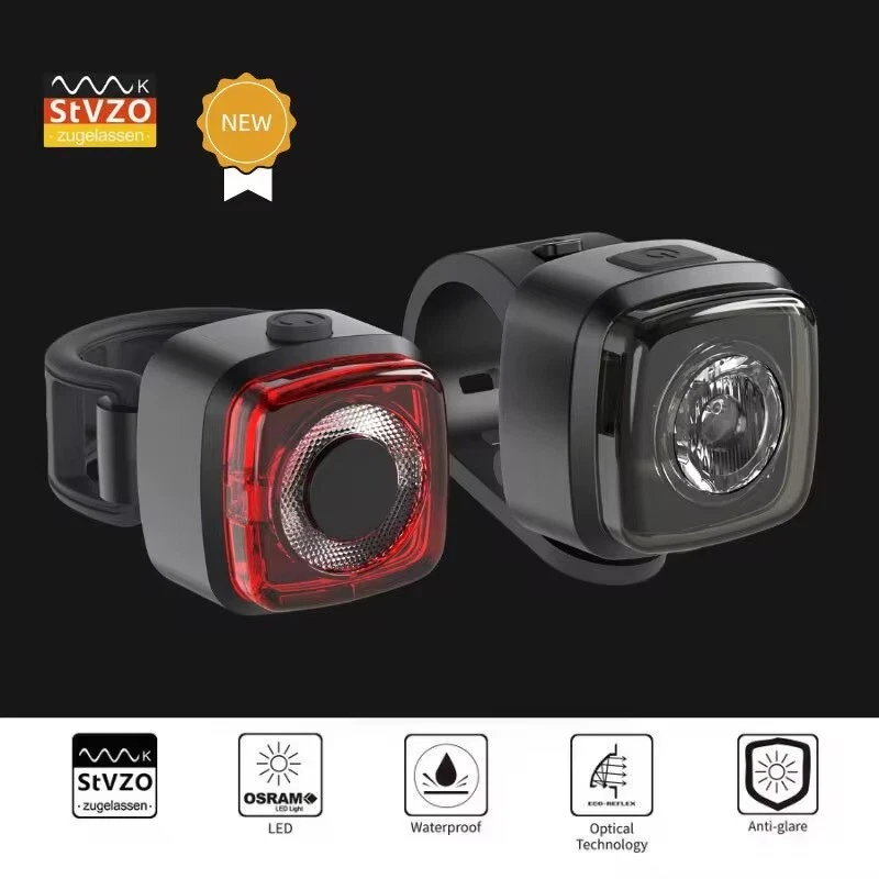 Fahrradlicht Set StVZO-OSRAM-LED Fahrradbeleuchtung/Lampe -USB-C -superhell-IPX5 - Bild 2 von 4