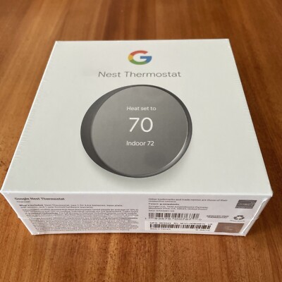 NEW Google Nest Thermostat Programmable Smart WiFi G4CVZ GA02081-US Charcoal