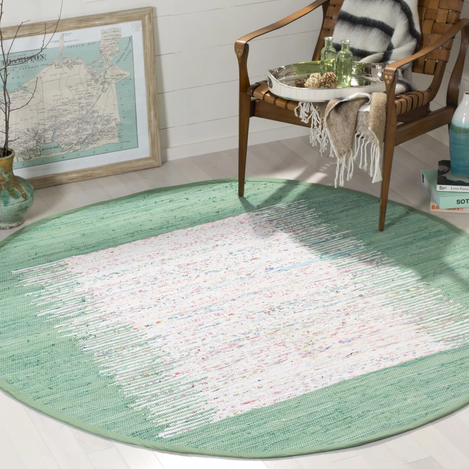 SAFAVIEH Montauk MTK711D Handwoven Ivory / Sea Green Rug - Image 2 of 4