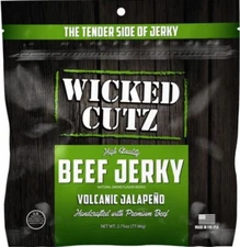 Wicked Cutz | Premium Beef Jerky - Low Calorie & Tender | Jalapeno, (6) x 2.75oz