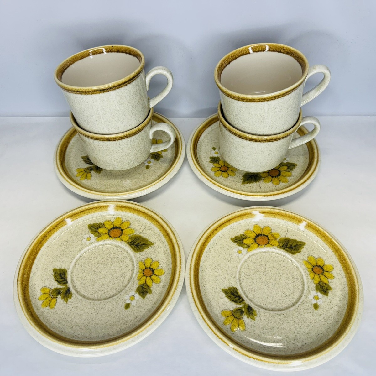 Mikasa Stone Manor MELISSA F5811 and F5800 Cup and Saucer 4 Sets