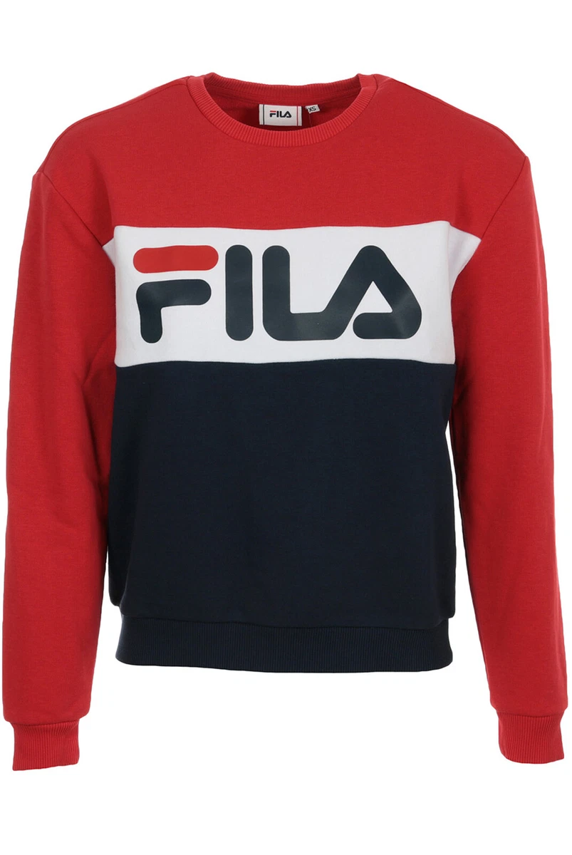 registreren Uitmaken Iets FILA Red/White/Blue Colour Block Graphic Sweatshirt Pullover Size XS BNWT  4044185644037 | eBay