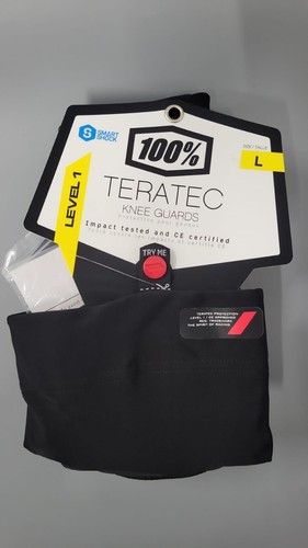 100% Teratec MTB Mountain Bike Knee Guards Black - Large - Picture 8 of 9