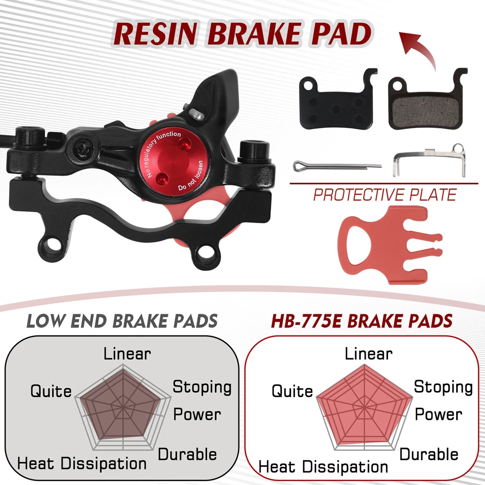 2-поршневой гидравлический дисковый тормоз ZOOM HB-775E для горного велосипеда выключение питания передний и задний 1110 и 1850 мм - Изображение 3 из 4
