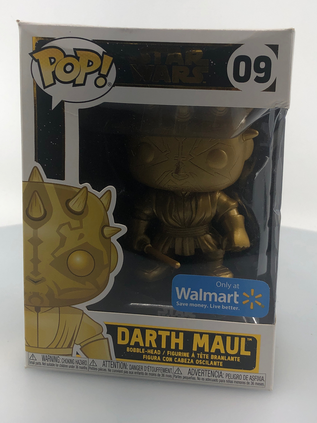 Funko Pop! Star Wars Gold Set Darth Maul Gold #9 Vinyl Figure Damaged Box