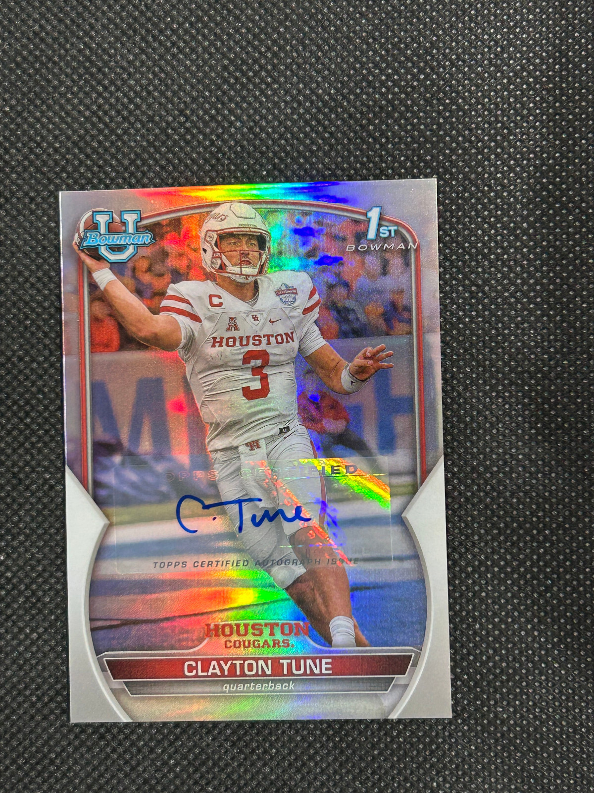 CLAYTON TUNE 2022 Topps Bowman Chrome University AUTO Refractor Card 117/499