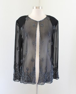 black sheer jacket for evening dress